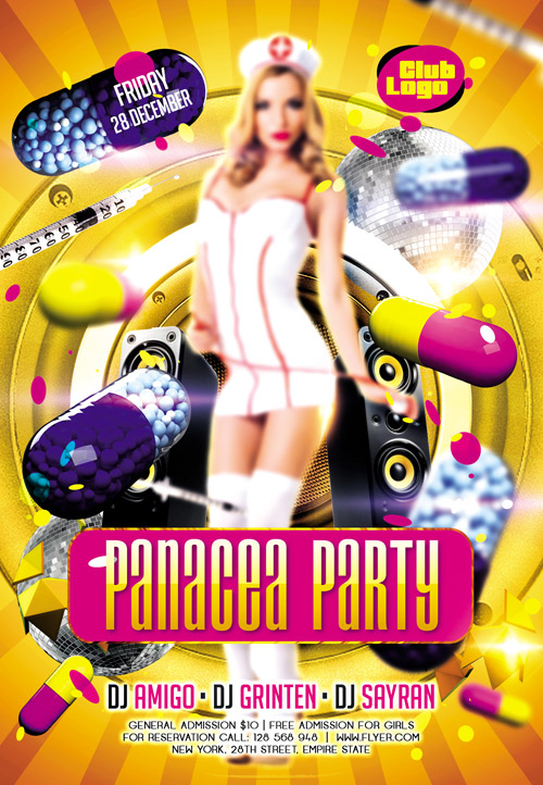 Flyer PSD Template - Panacea Party + Facebook Cover 2