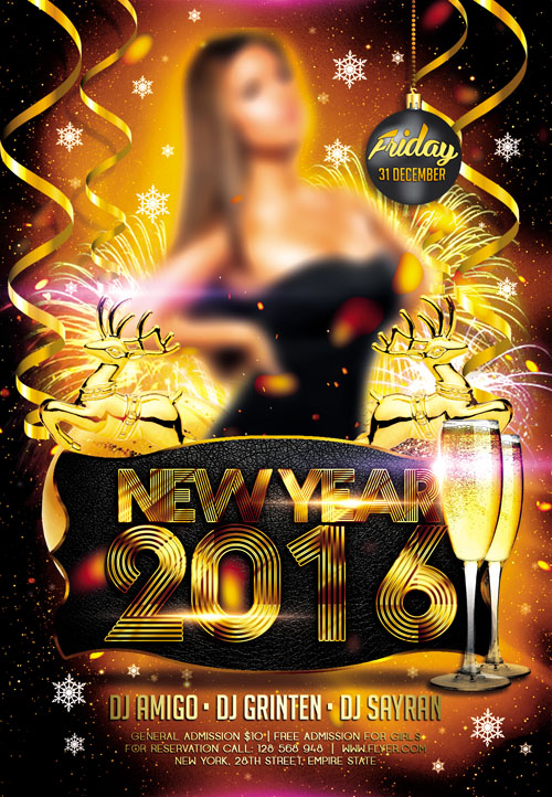Flyer PSD Template - New Year 2016 + Facebook Cover 9