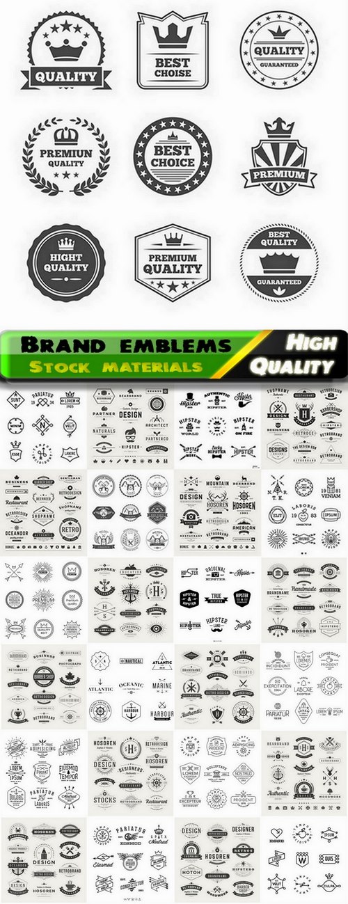 Simple company logos and brand emblems - 25 Eps
