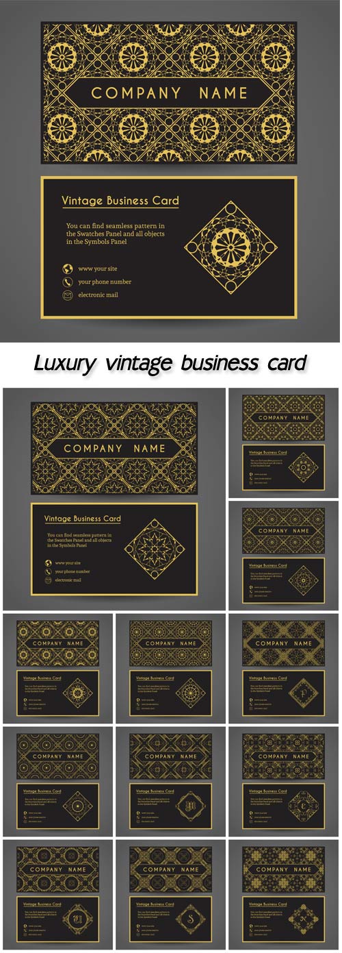 Luxury vintage business card