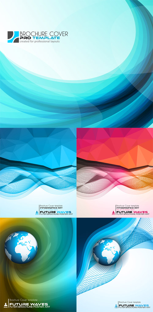 Vector Set - Abtract Waves Backgrounds for Brochures 3