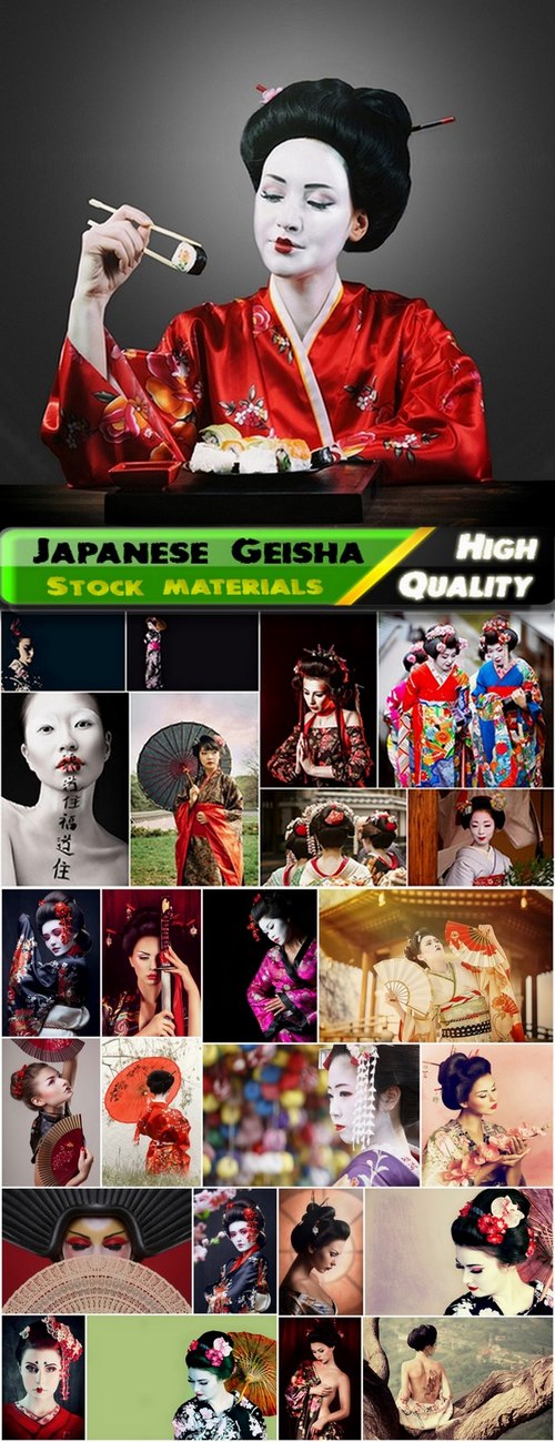Geisha Japanese woman in national dress - 25 HQ Jpg