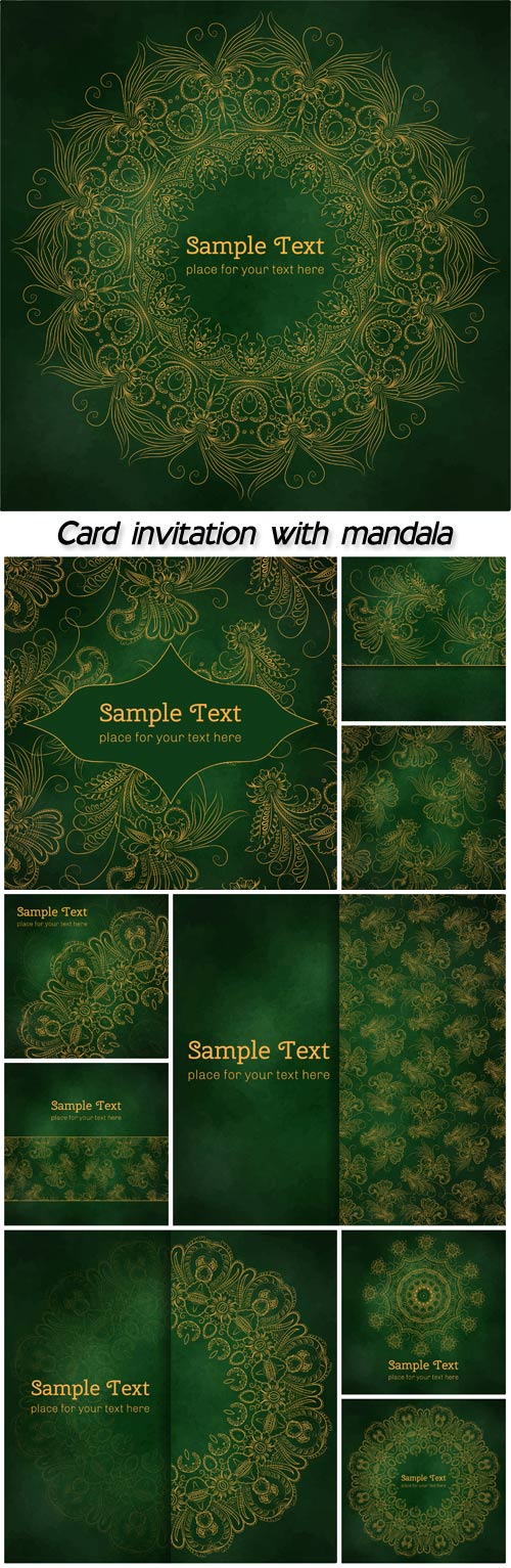 Card or menu or invitation with mandala
