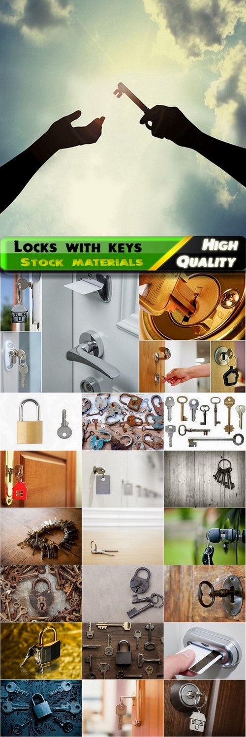 Door and padlocks with keys - 25 HQ Jpg