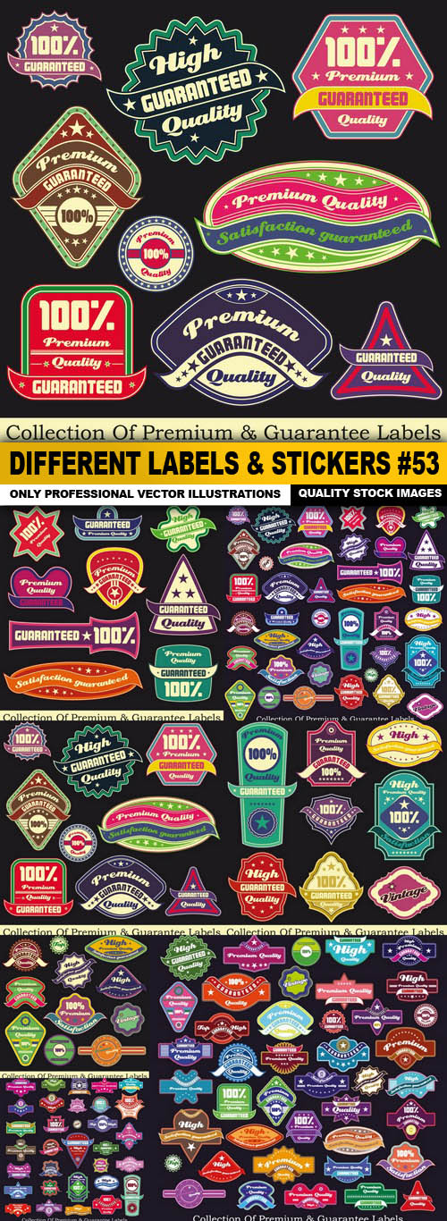 Different Labels & Stickers - 7 Vector