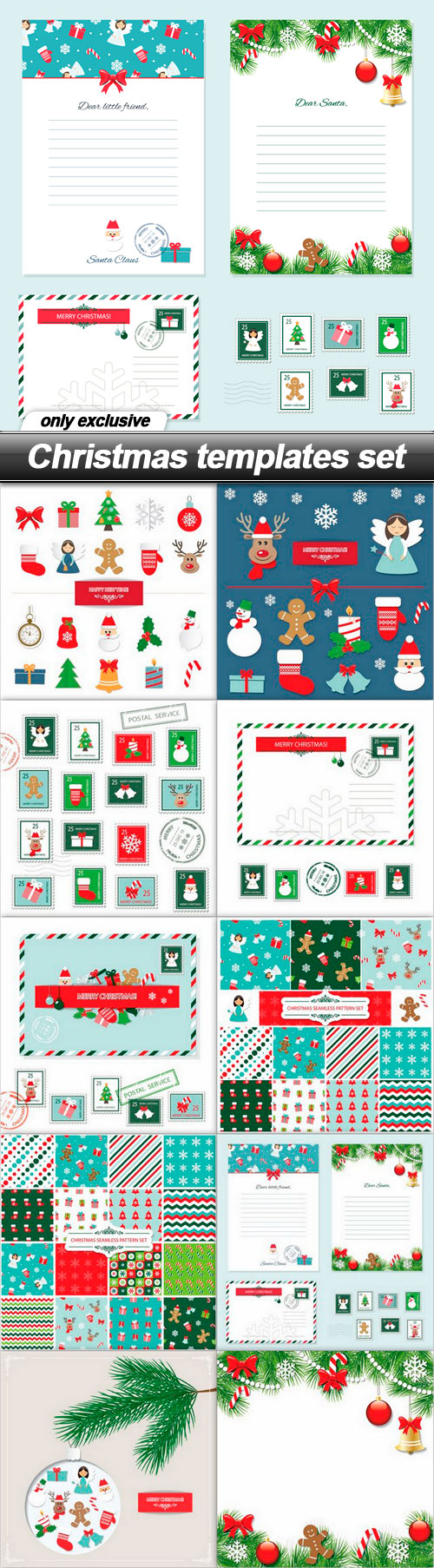 Christmas templates set - 10 EPS