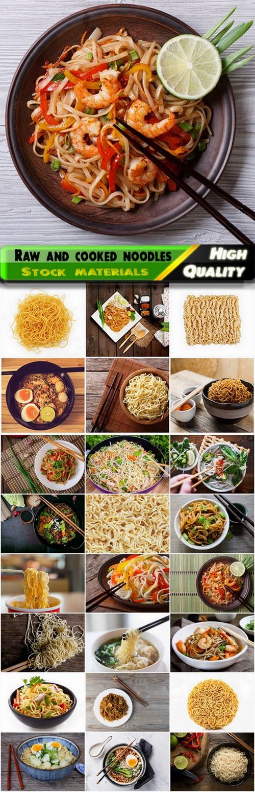 Raw and cooked noodles - 25 HQ Jpg