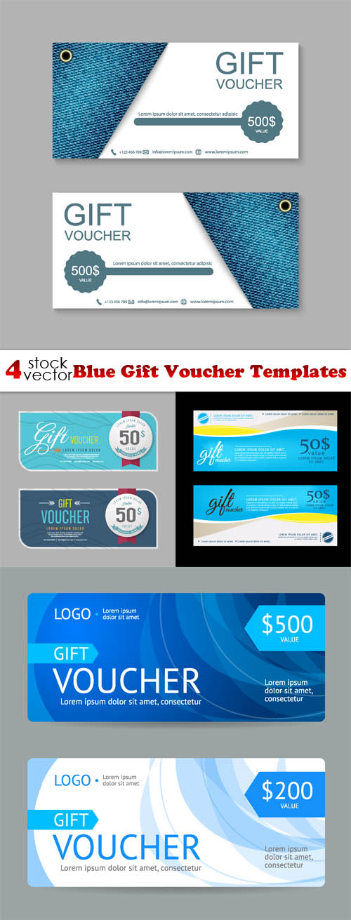 Vectors - Blue Gift Voucher Templates