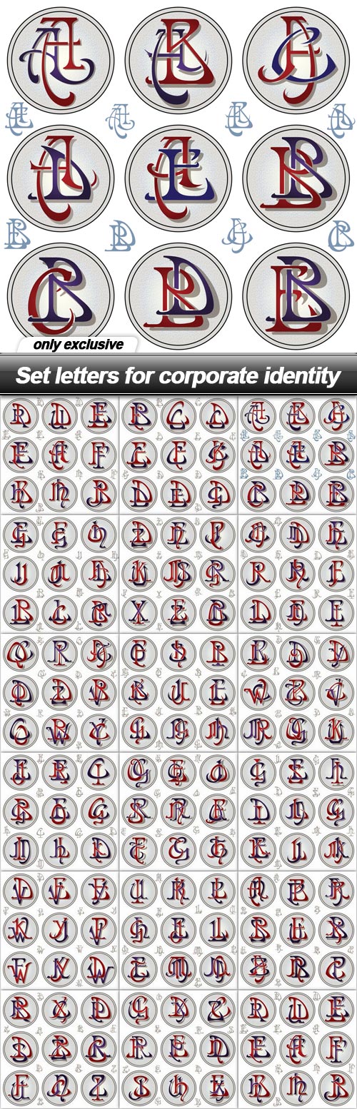 Set letters for corporate identity - 17 EPS