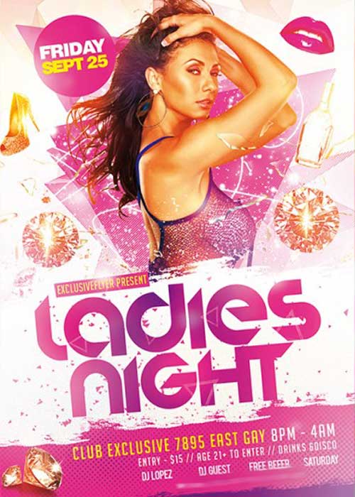 Ladies Night Vol.3 Premium Flyer Template + Facebook Cover