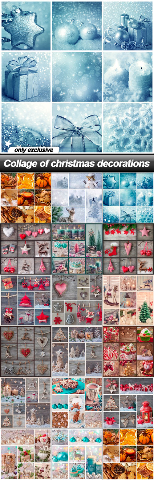 Collage of christmas decorations - 17 UHQ JPEG