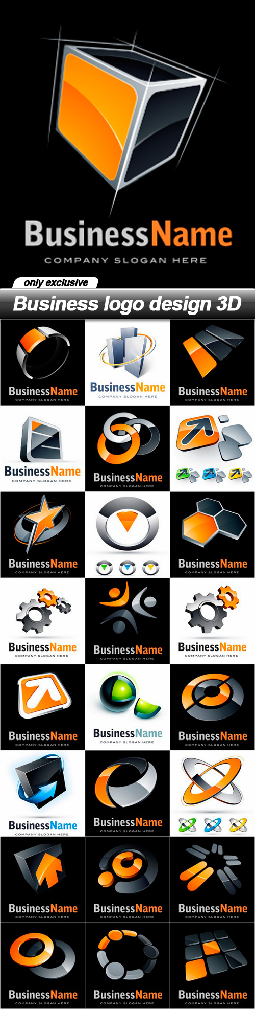 Business logo design 3D - 25 EPS