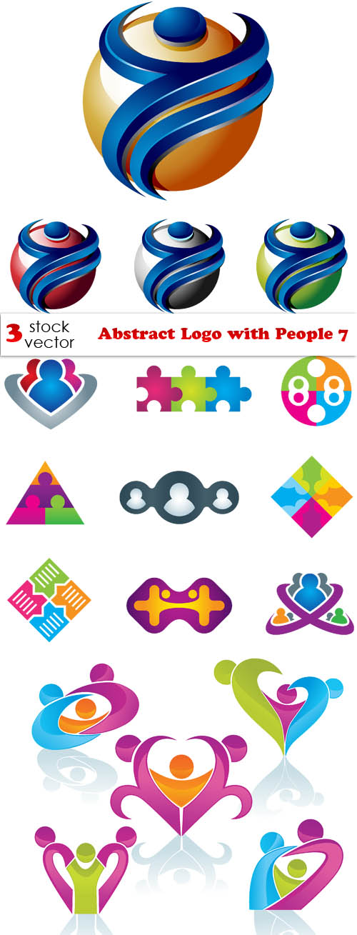 Vectors - Abstract Logo with People 7