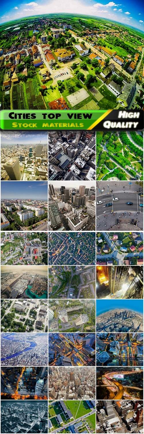 Different cities of the world top view - 25 HQ Jpg