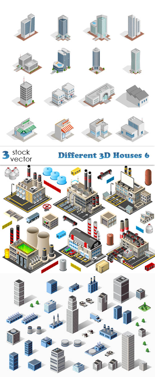 Vectors - Different 3D Houses 6