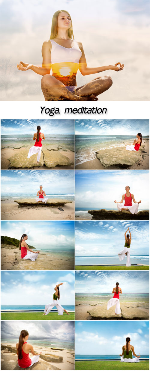 Yoga, sport woman, meditation