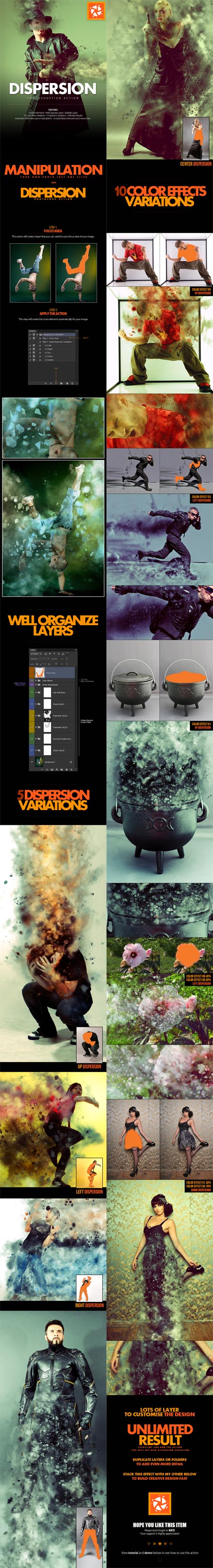 GraphicRiver - Dispersion Photoshop Action 14375715