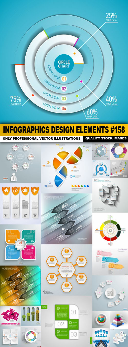 Infographics Design Elements #158 - 25 Vector
